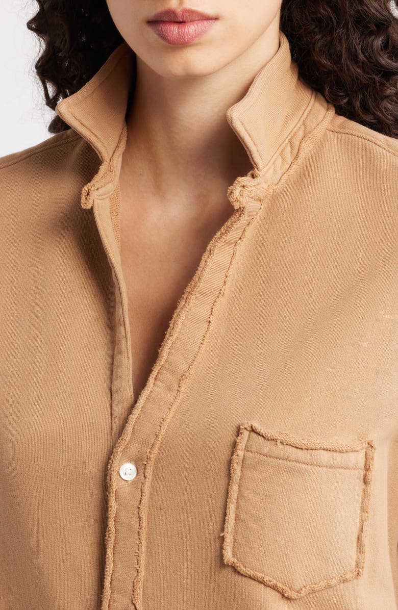 Frank & Eileen Eileen Relaxed Terry Button-Up Shirt, Alternate, color, Camel