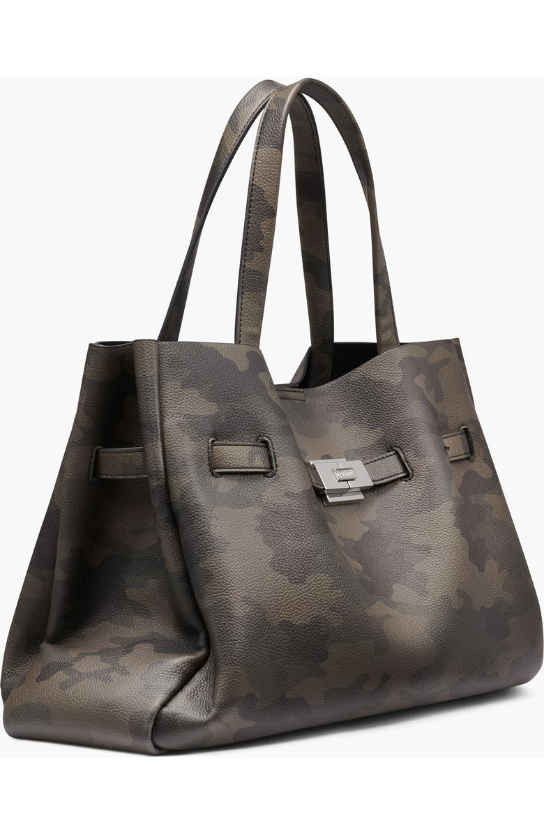 DKNY Bryar Large Satchel with Heart Dangle, Alternate, color, Camouflage