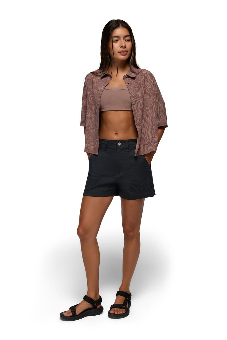 Stretch Zion Cargo Shorts, Alternate, color, BLACK