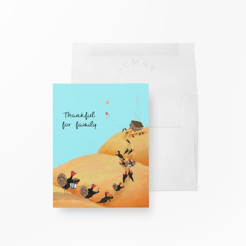 Fall/Halloween Greeting Cards "Turkey Gathering"