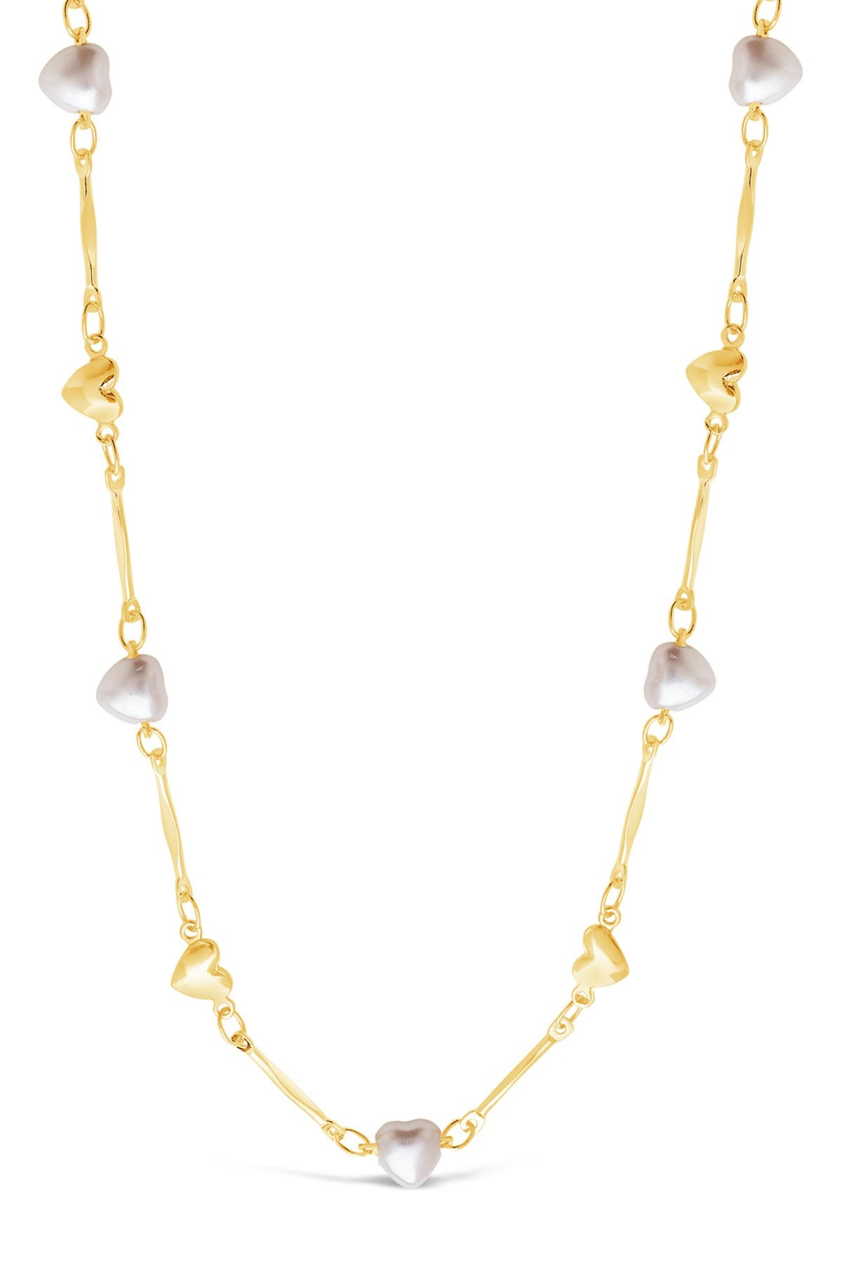 Sterling Forever Imitation Pearl Heart Station Face Mask & Glasses Chain