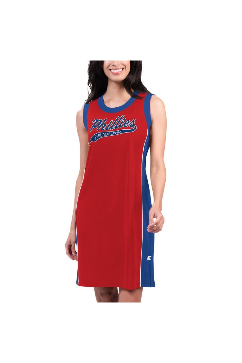 Women's Starter Red Philadelphia Phillies Slam Dunk Tank Sneaker Dress, Main, color, Red