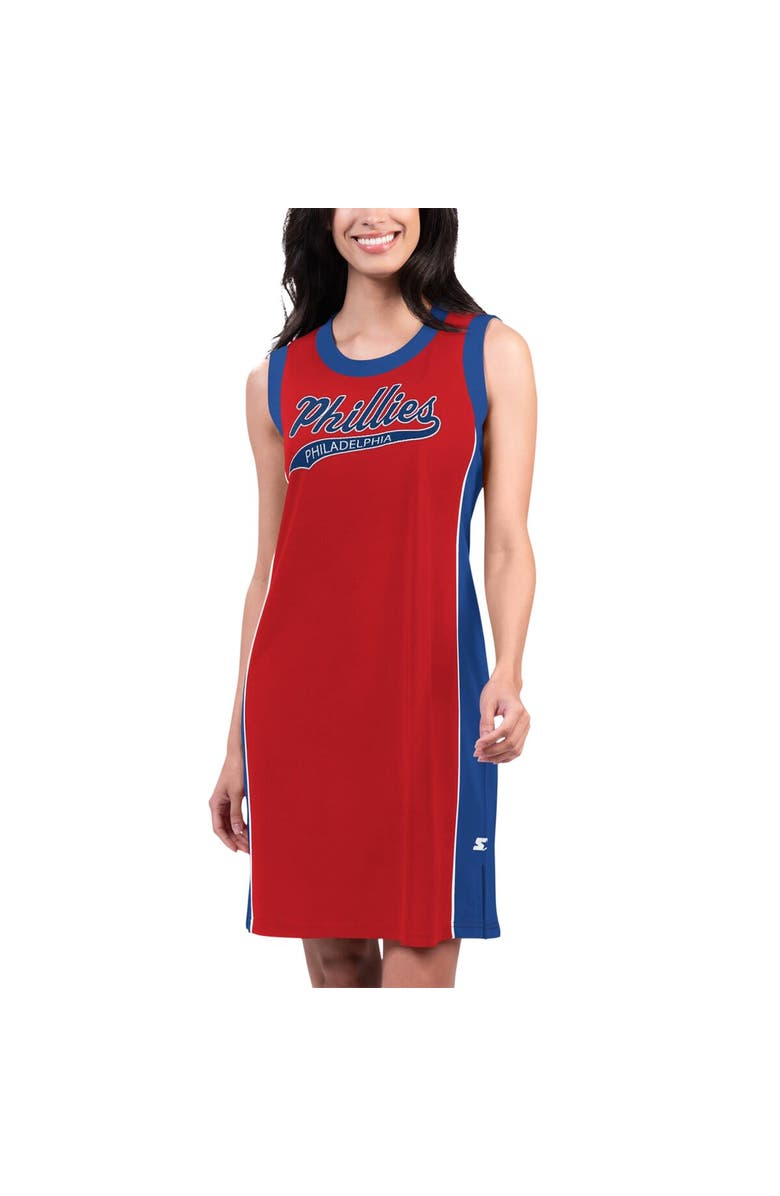 STARTER Women's Starter Red Philadelphia Phillies Slam Dunk Tank Sneaker Dress, Main, color, 