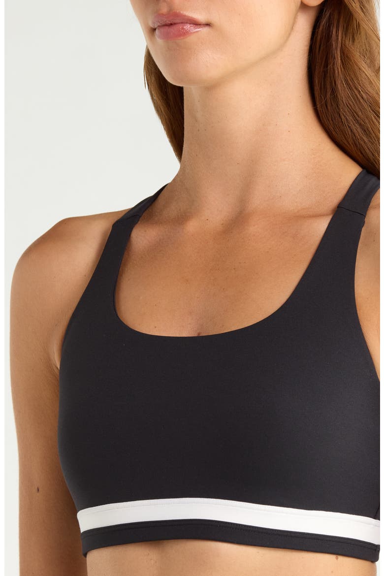 Miles Rigor Medium Impact Sports Bra, Alternate, color, BLACK/ WHITE