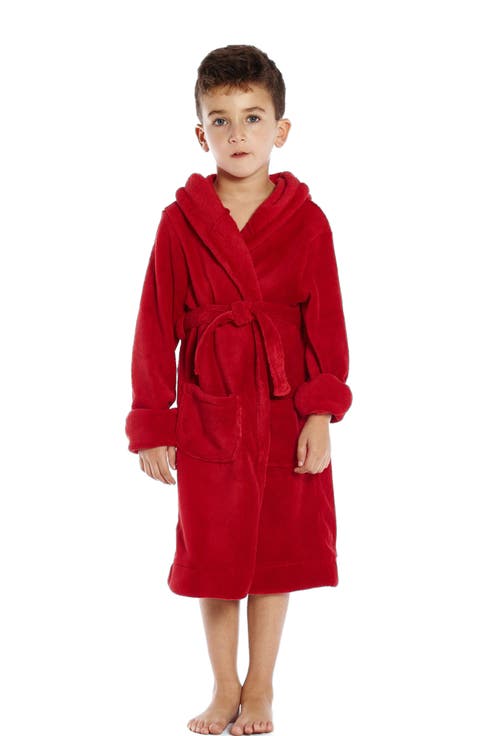 Kids Fleece Hooded Robe, Solid Colors