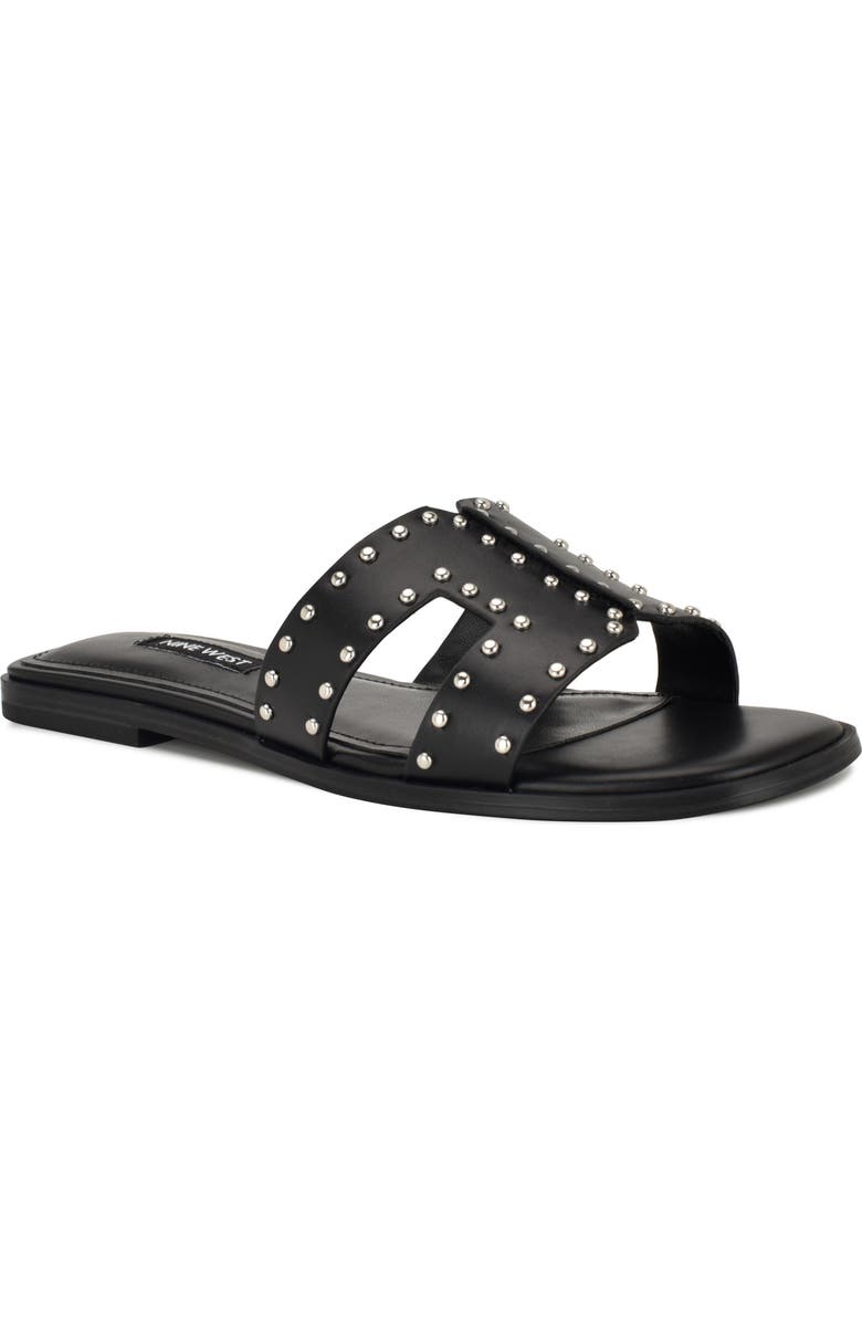 Nine West Giny Slide Sandal, Main, color, Black Stud