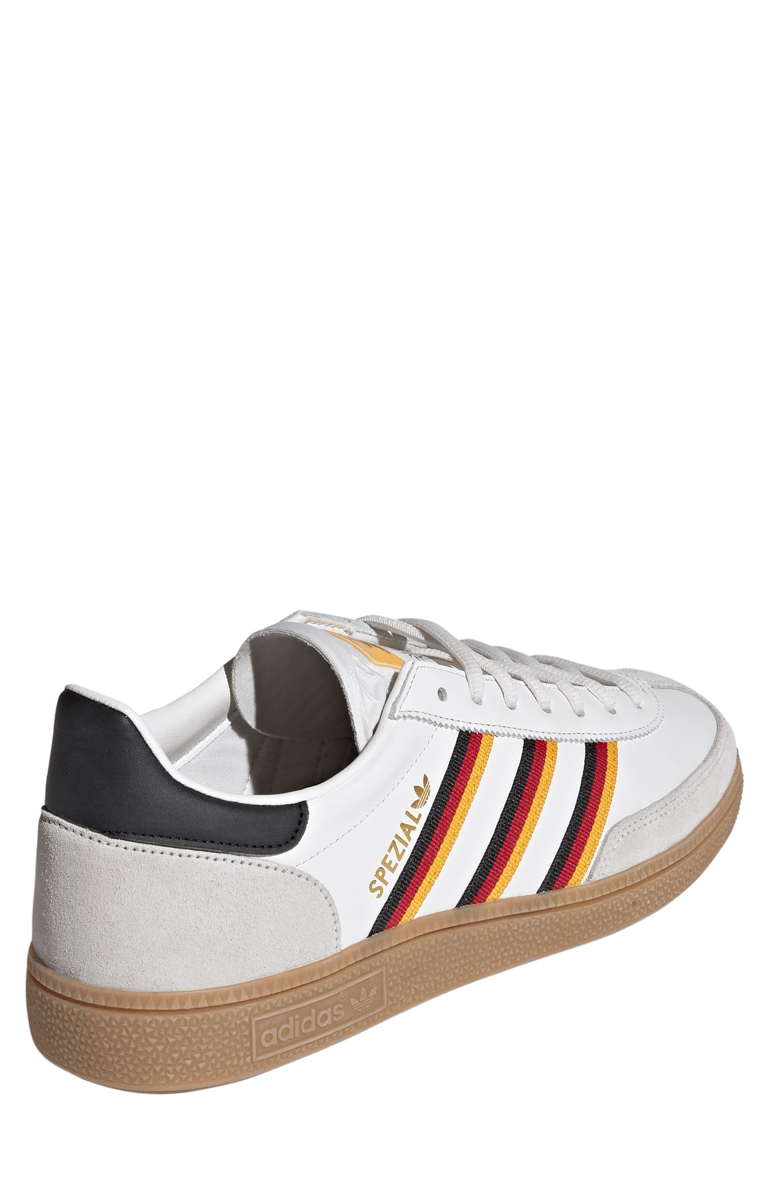 adidas Gender Inclusive Handball Spezial Sneaker, Alternate, color, Cloud White/ Yellow/ Red