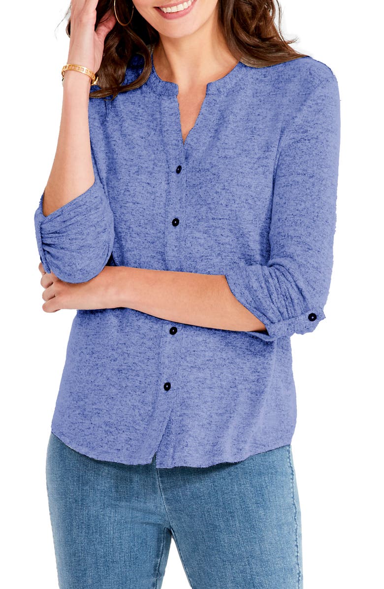 NIC+ZOE Sweet Dreams Roll Sleeve Button-Up Shirt, Main, color, 