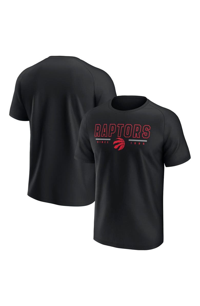 FANATICS Men's Fanatics Branded Black Toronto Raptors Raglan T-Shirt, Main, color,