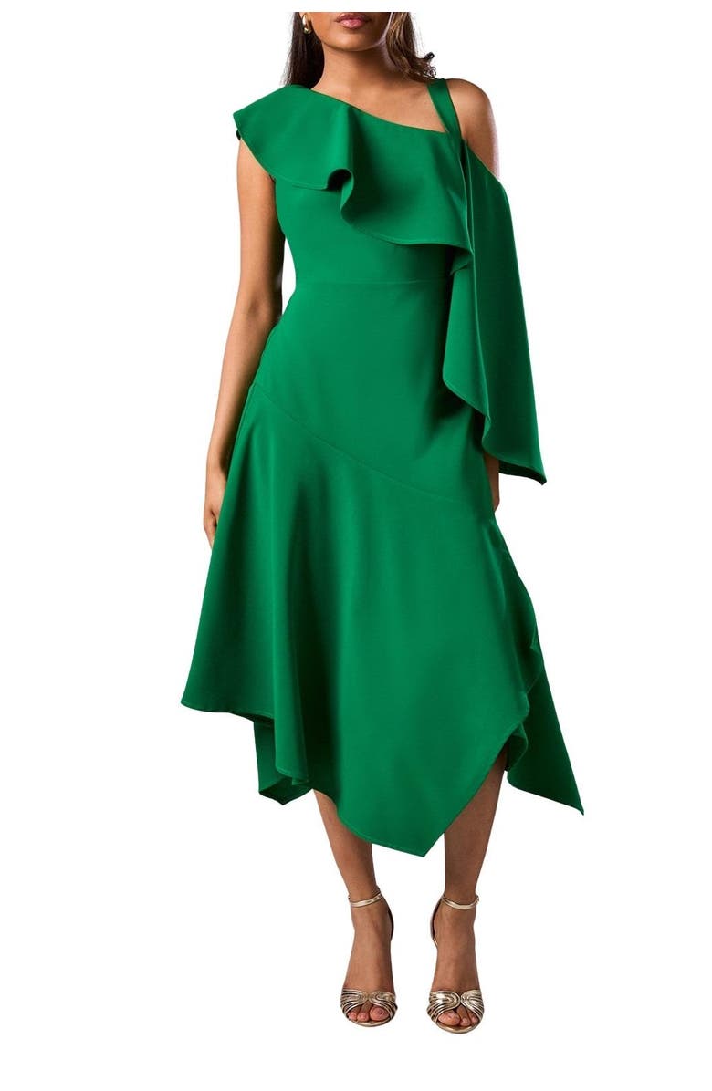 Coast Petite Midi Wedding Guest Dress, Alternate, color, Emerald