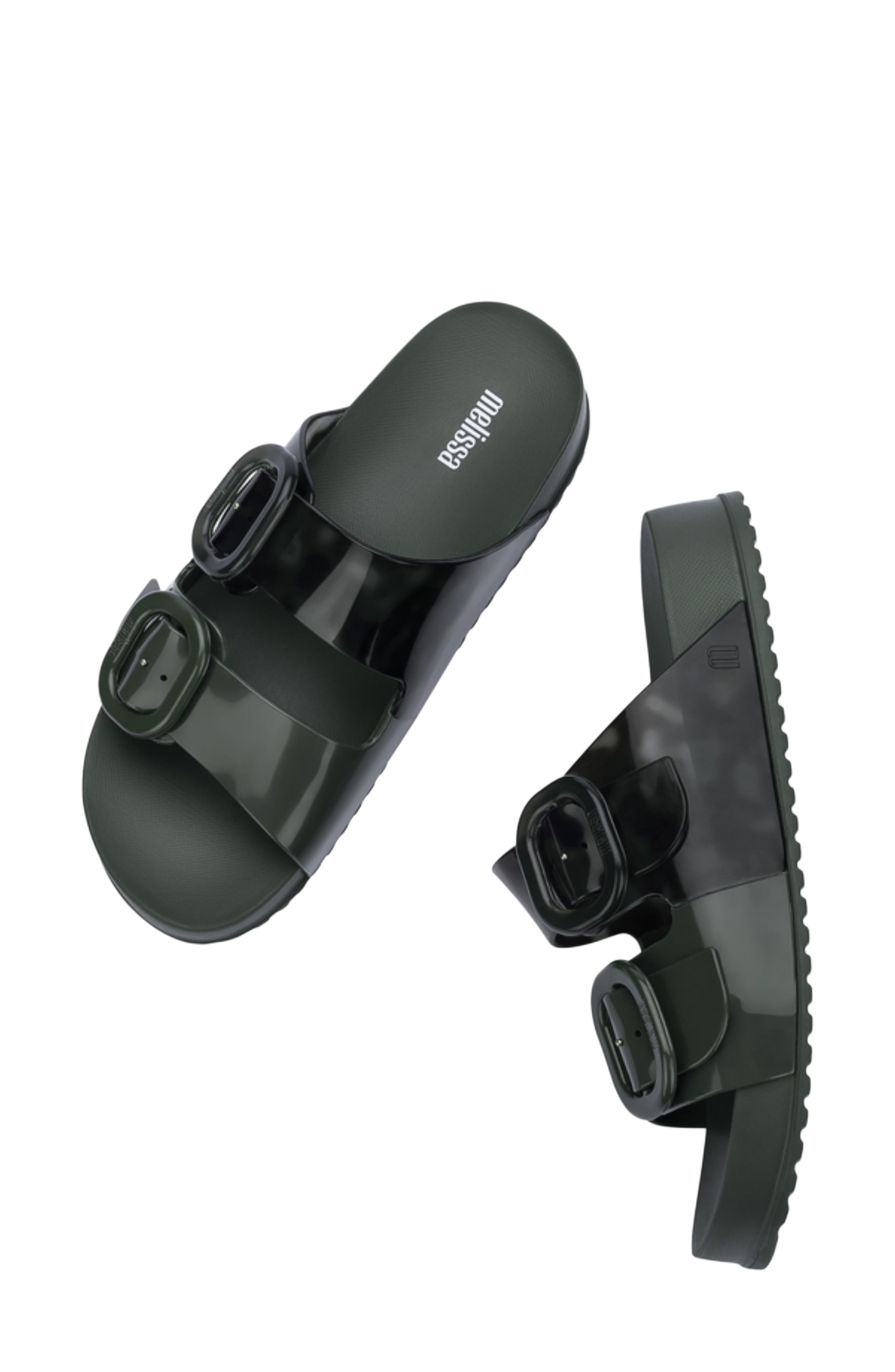 Cozy Buckle Slide Sandal, Alternate, color, GREEN/ TURTLE