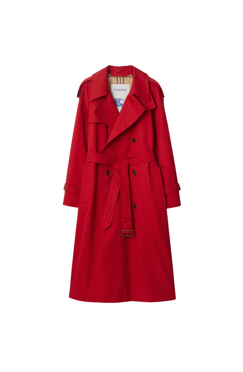 Burberry Long Castleford Trench Coat, Alternate, color, Currant