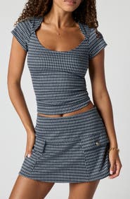 Florence by Mills Houndstooth Square Neck Top