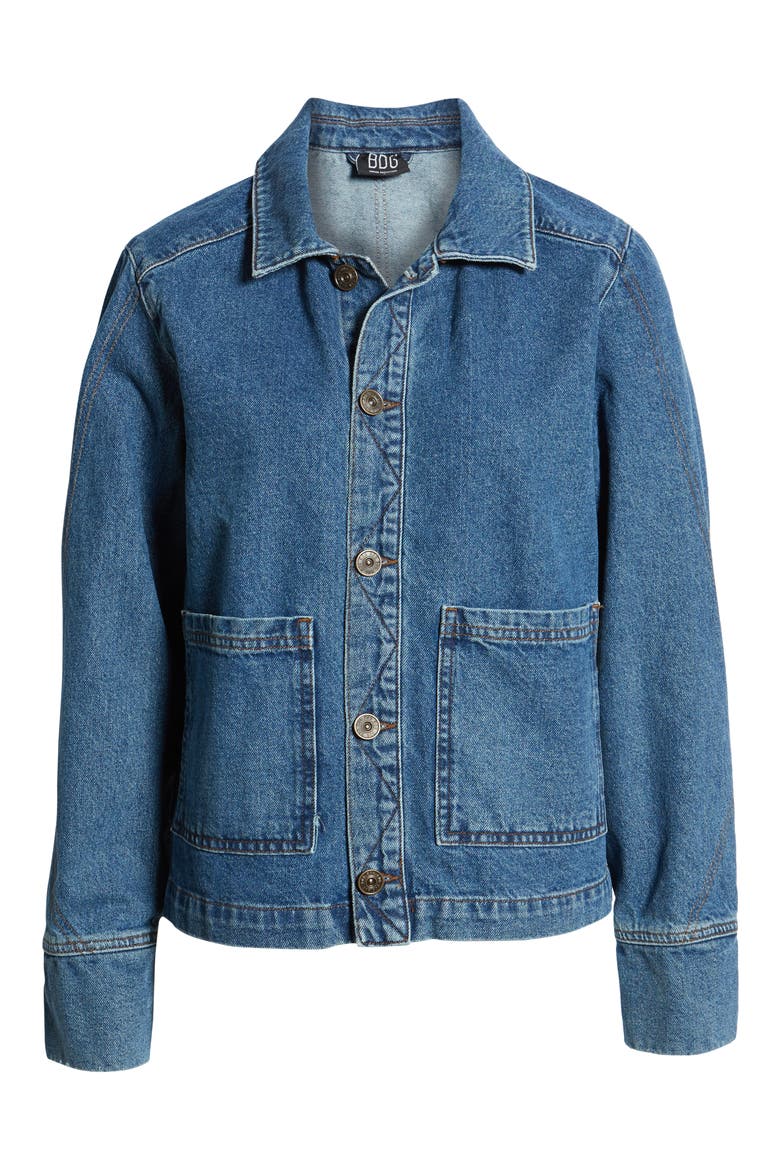 Denim Utility Jacket, Alternate, color, DARK DENIM