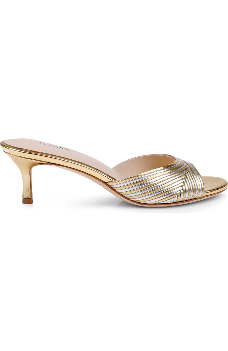 L'AGENCE Chamonix Sandal, Alternate, color, Gold/ Silver