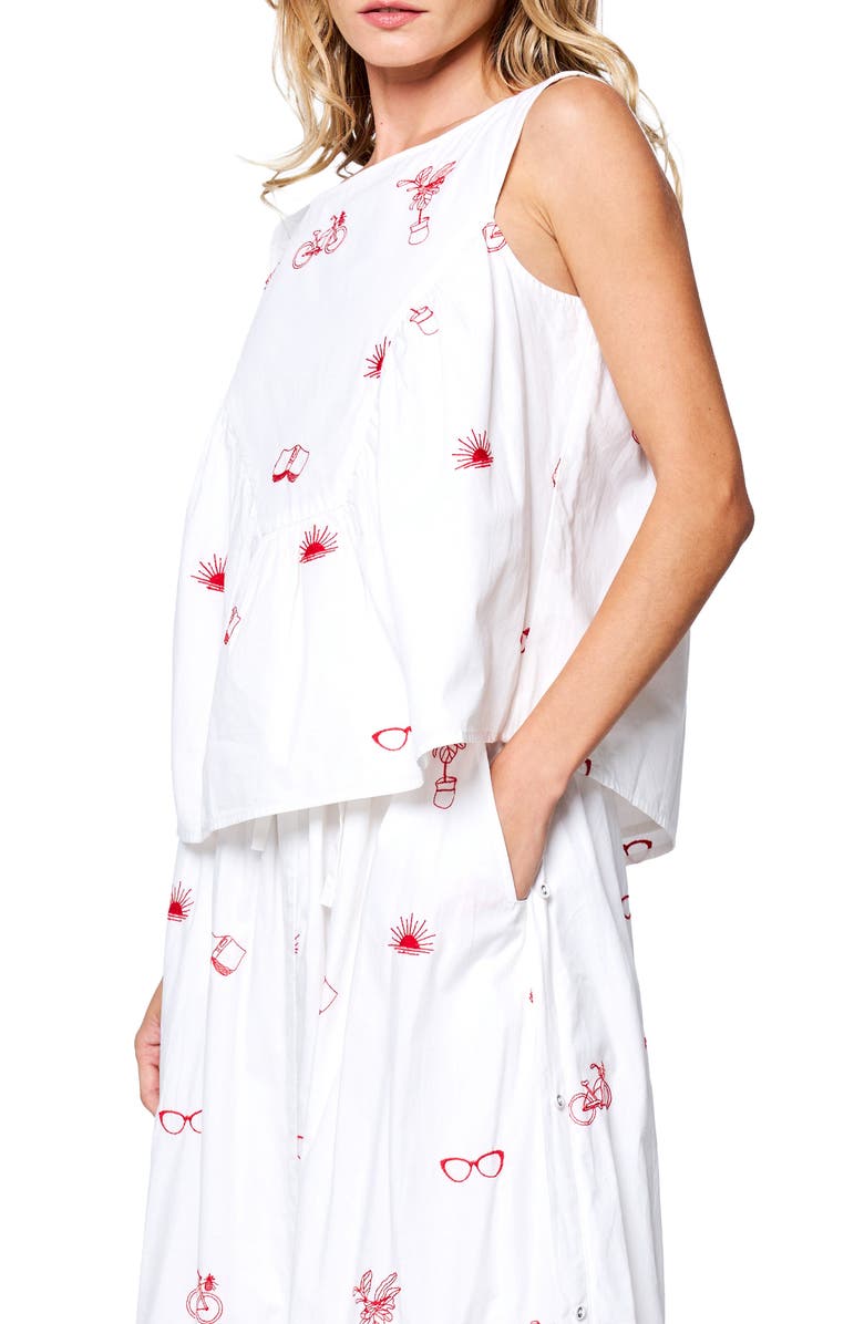 CIEBON Synne Cotton Poplin Top, Alternate, color, Cream