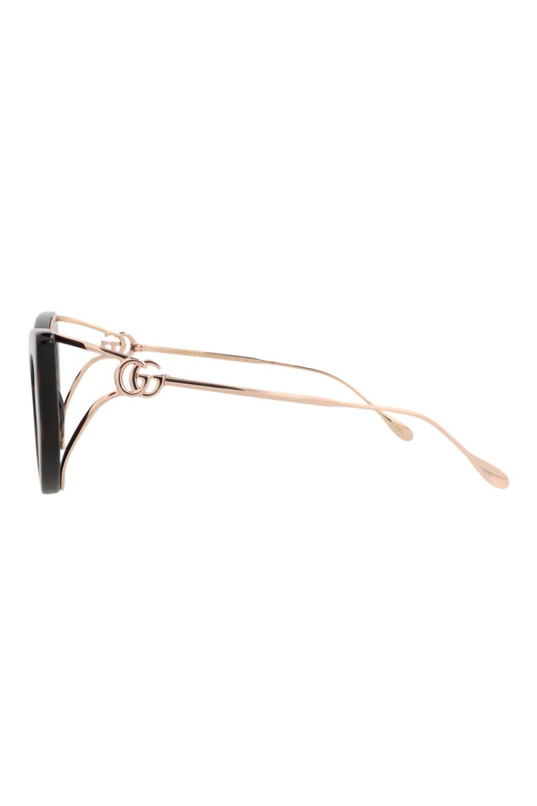 52mm Cat Eye Sunglasses, Alternate, color, HAVANA GOLD BROWN