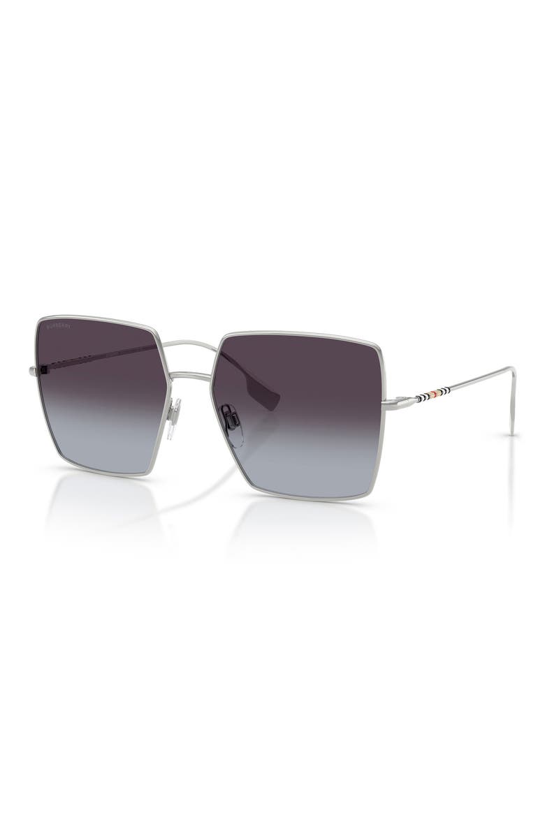 58mm Gradient Square Sunglasses, Alternate, color, SILVER/GREY GRADIENT