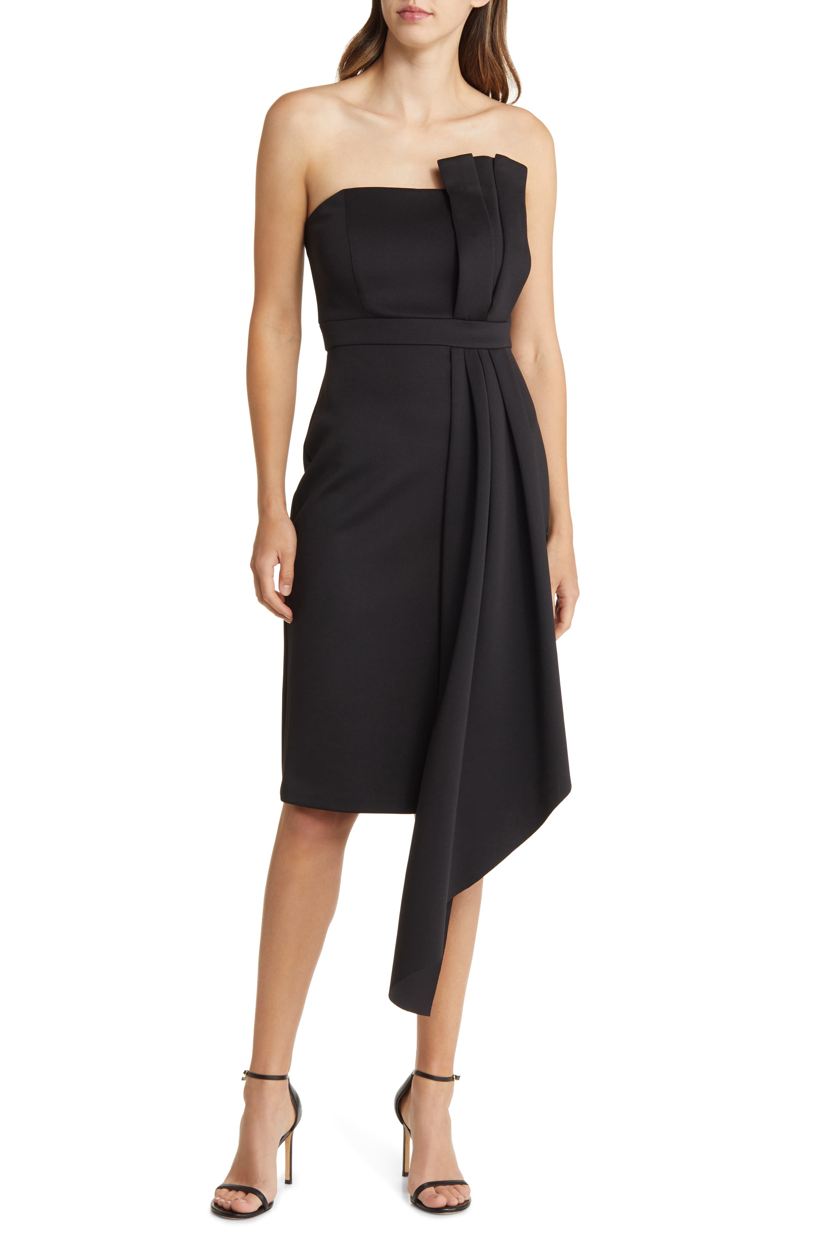Eliza J Strapless Scuba Crepe Cocktail Dress