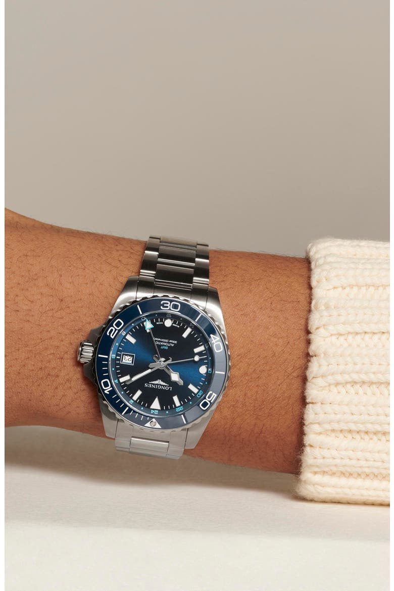 HydroConquest Automatic Bracelet Watch, 41mm, Alternate, color, BLUE