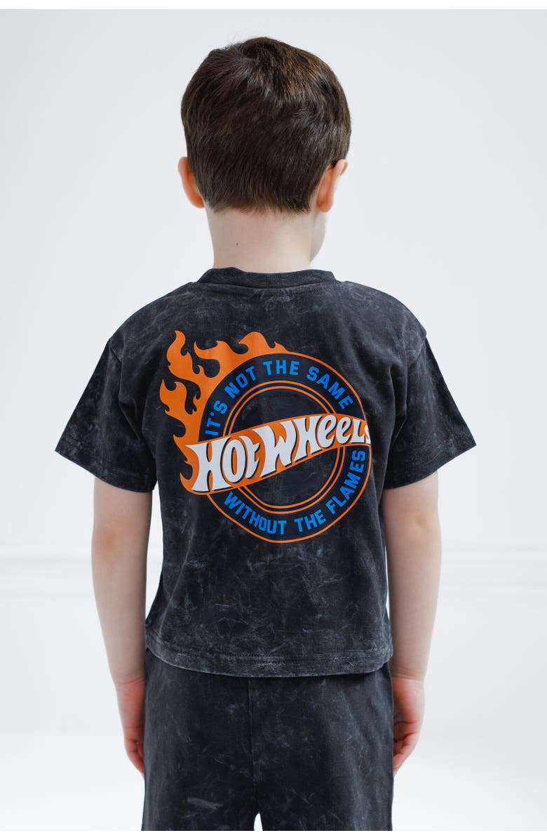 Hot Wheels T-Shirt & Woven Shorts Set, Alternate, color, Charcoal Gray