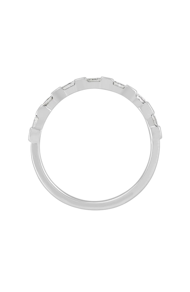 Frankie & Zoe Princess Cut Diamond Band Ring, Alternate, color, White Gold