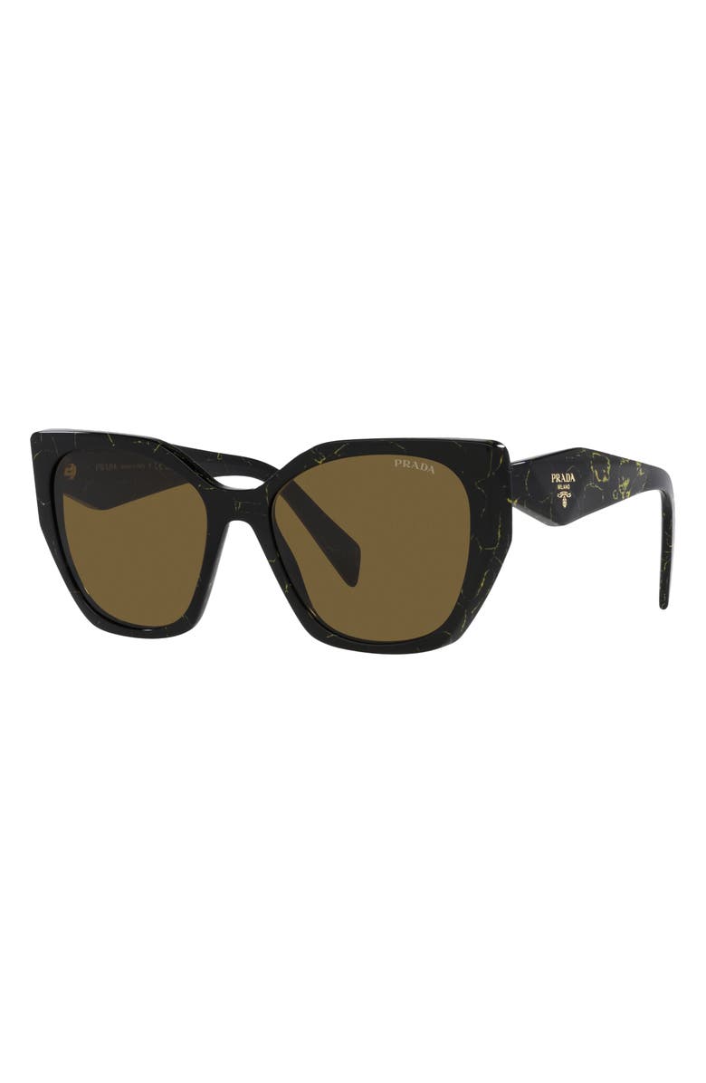 Prada 50mm Small Rectangular Sunglasses, Alternate, color, Dark Brown