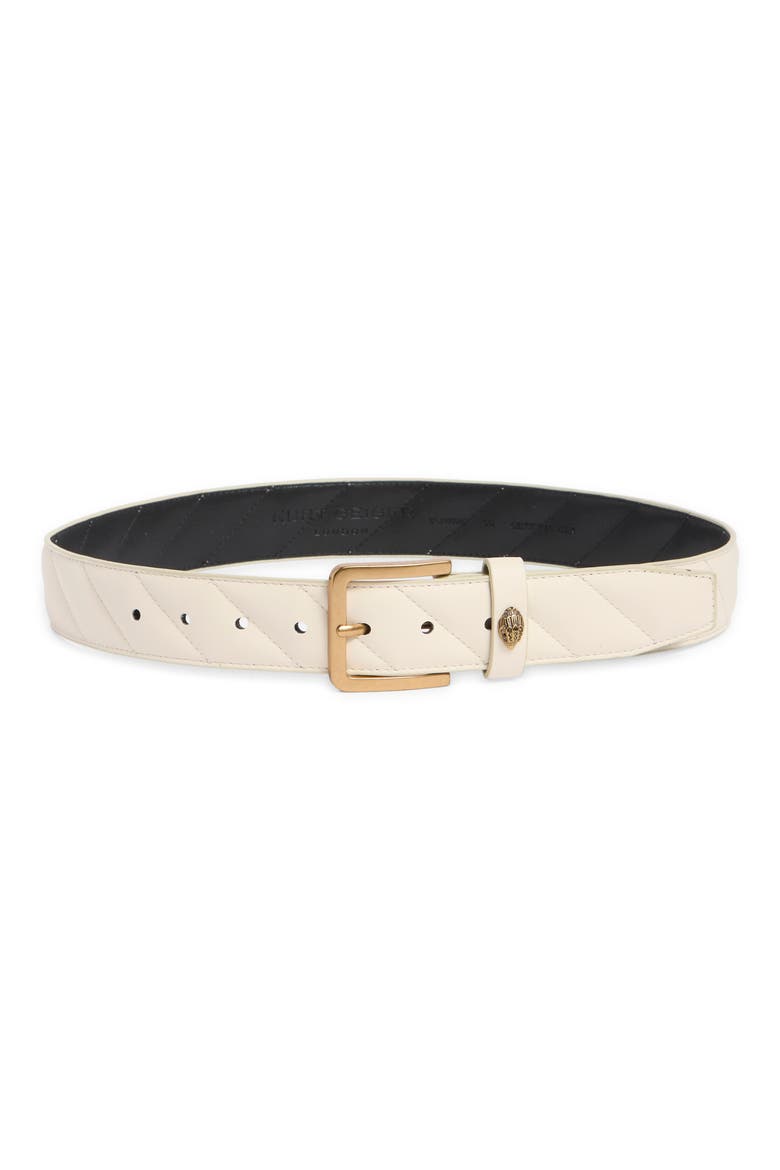 Quilted Belt, Main, color, BONE / ANT. BRASS