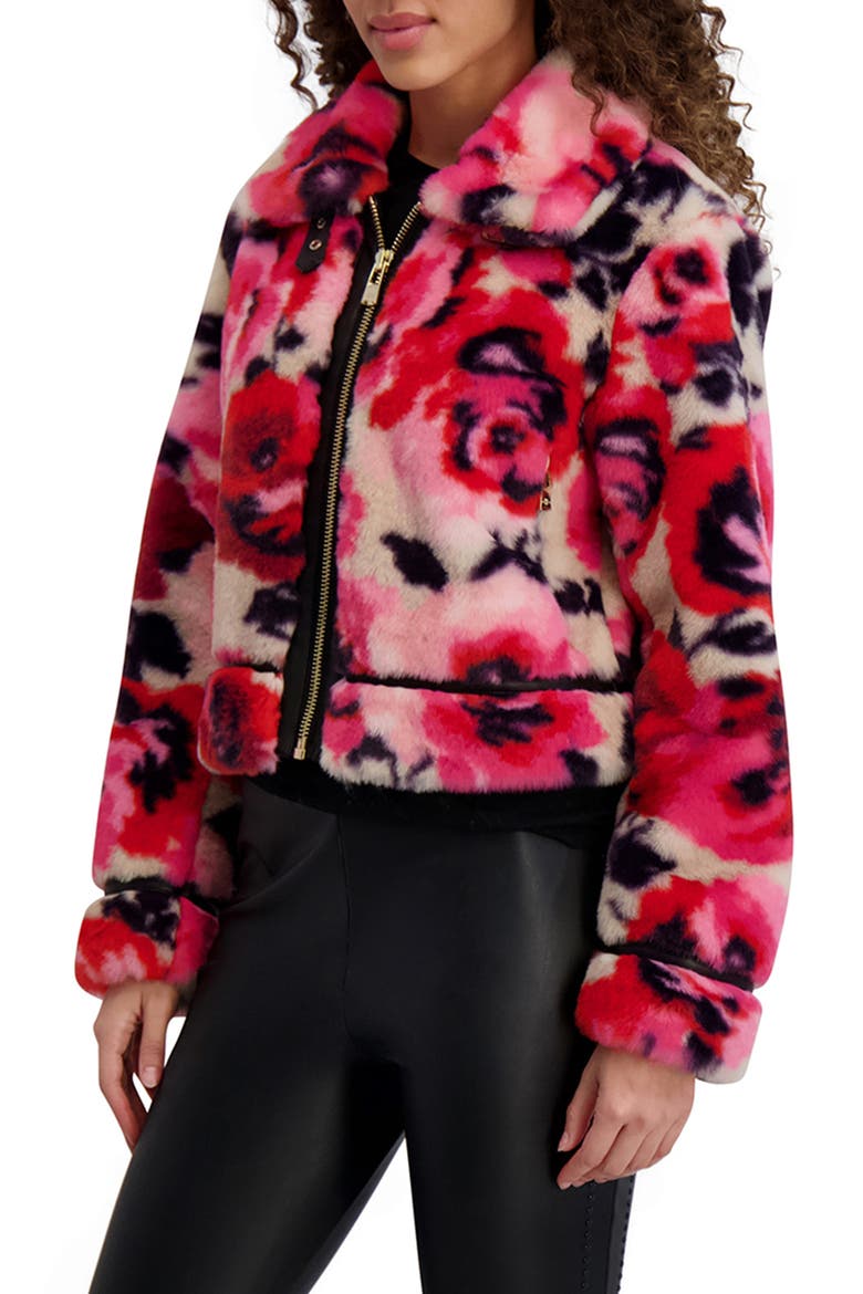 Python Print Faux Fur Jacket, Alternate, color, MULTI