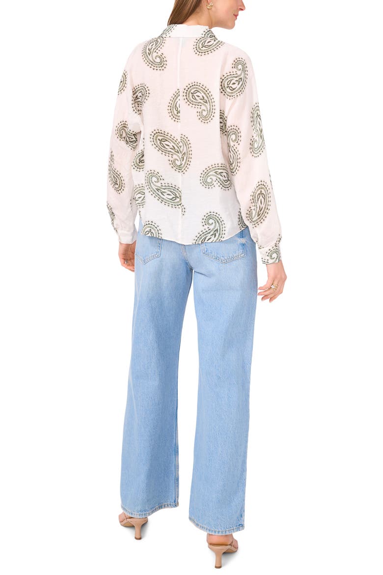 Long Sleeve Tie Hem Button-Up Shirt, Alternate, color, CLOVER PRINT