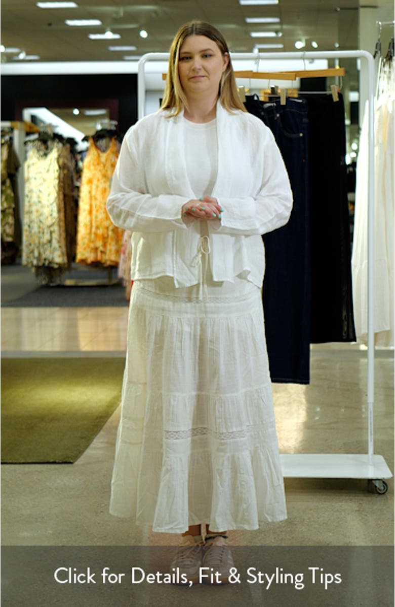 Shawl Collar Open Front Organic Linen Jacket, sales video thumbnail