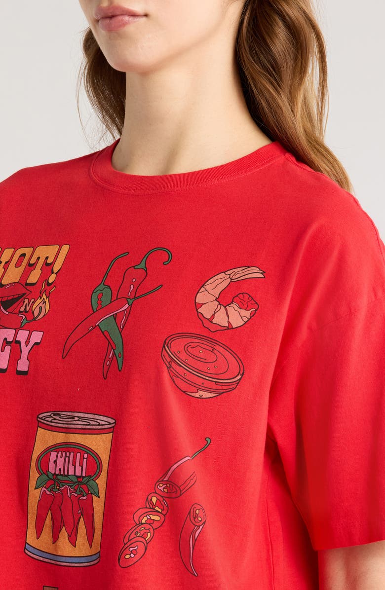 Damson Madder Chilli Boyfriend Organic Cotton Graphic T-Shirt, Alternate, color, 
