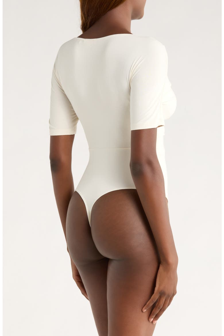 Twist Front Jersey Bodysuit, Alternate, color, ECRU003