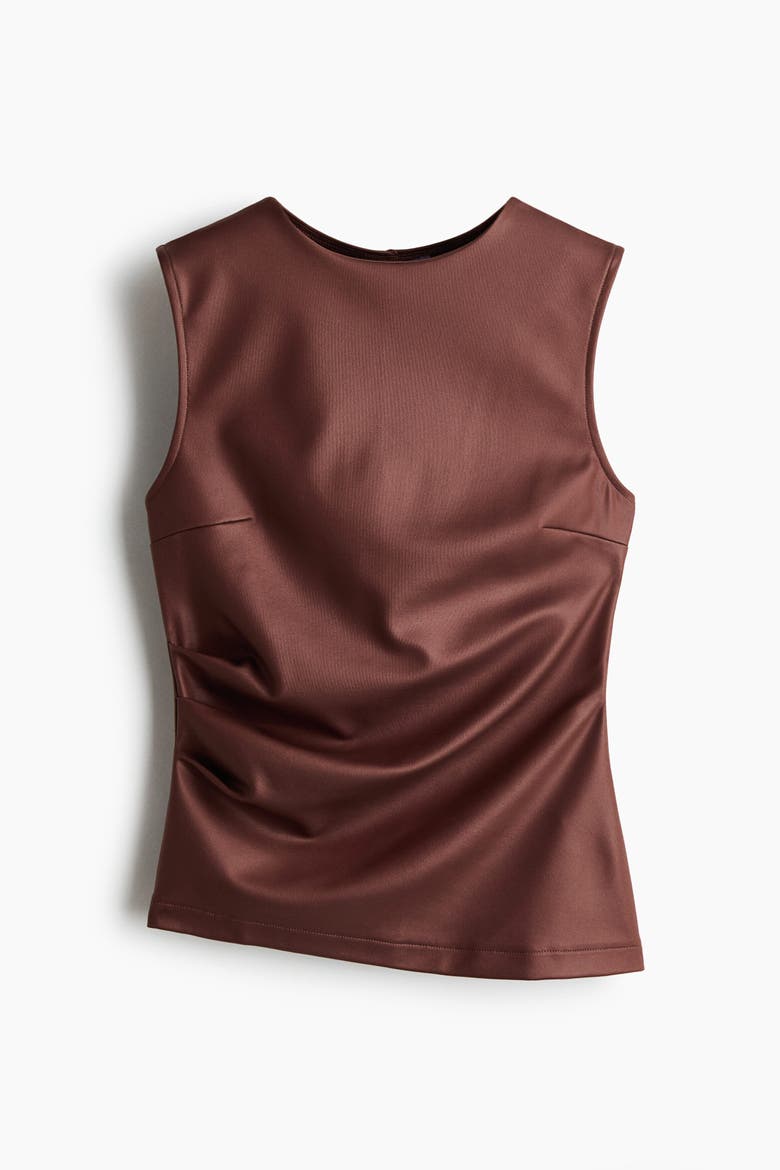 Coated Jersey Top, Alternate, color, Dark brown