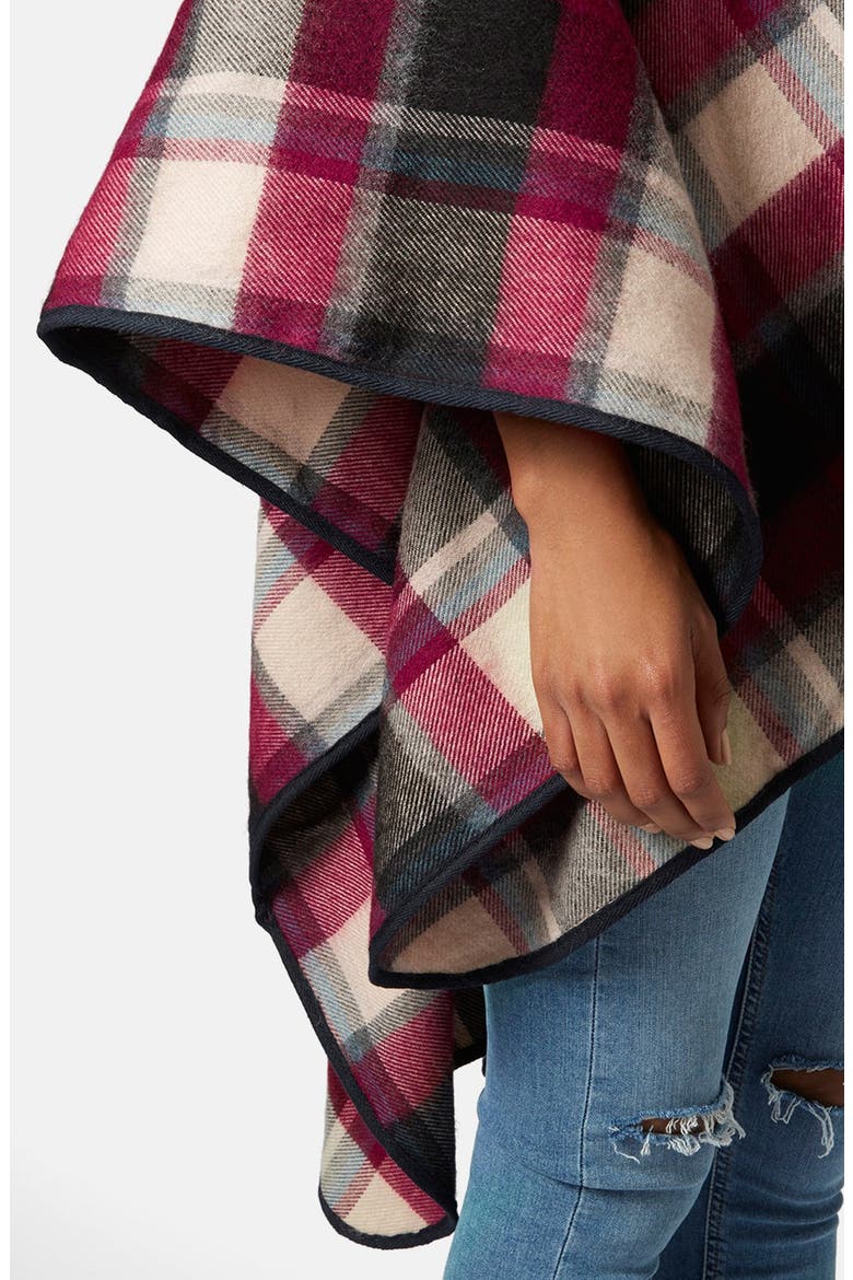 Check Print Cape, Alternate, color, RED MULTI