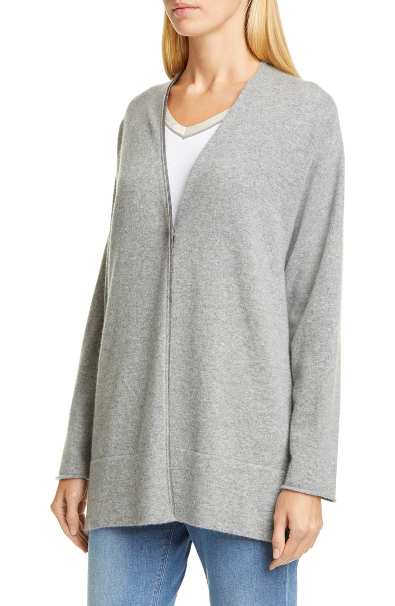 Fabiana Filippi Bead Trim Cashmere Cardigan, Alternate, color,