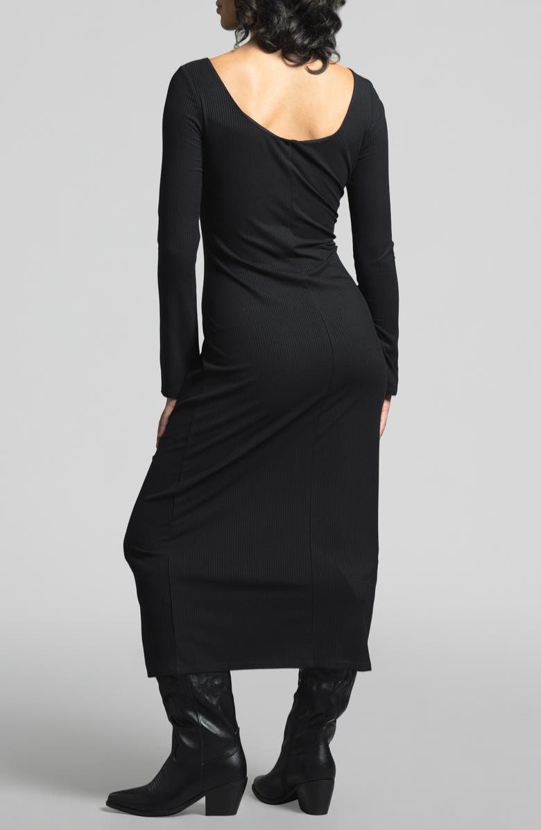 WEEKEND LOS ANGELES Angelina Long Sleeve Rib Maxi Dress, Alternate, color, Black