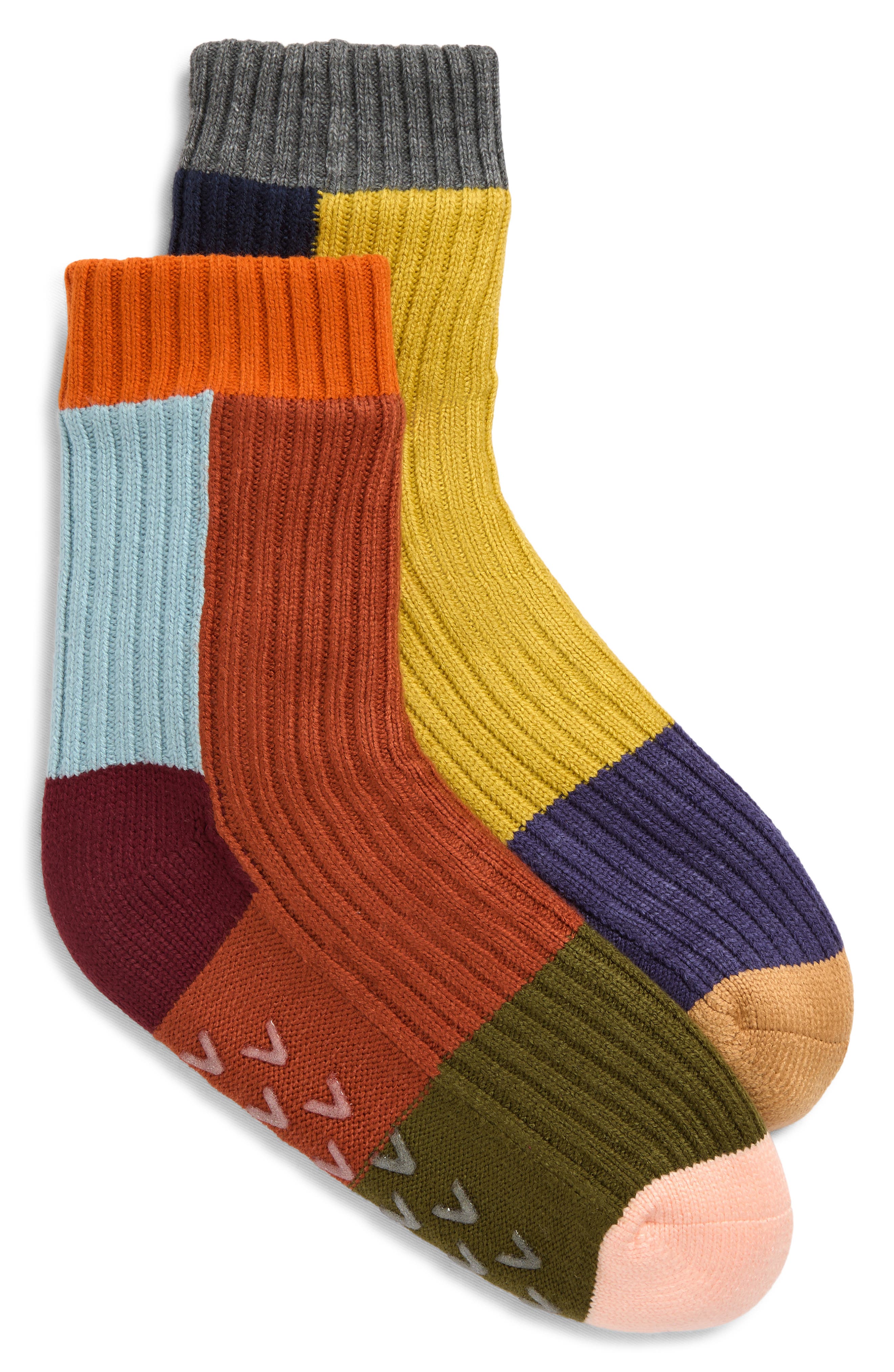 verloop Mismatch House Crew Socks in Poppy Lilac 