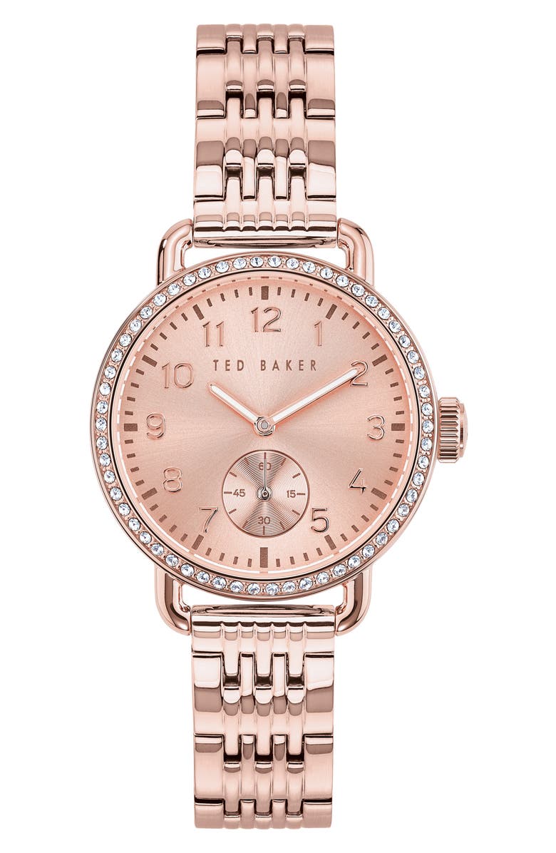 Ted Baker London Classic Bracelet Strap Watch, 34mm, Main, color, Rose Gold-Tone