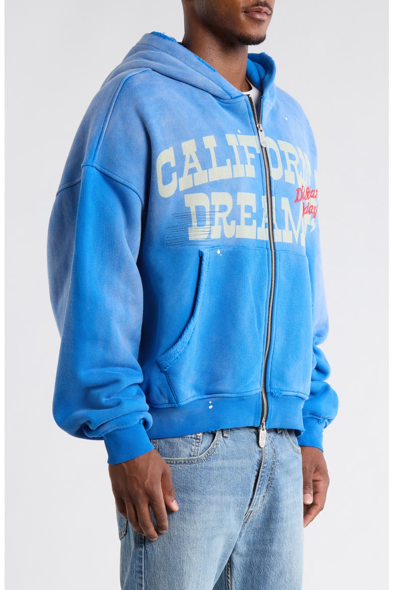 California Dreamin' Zip Hoodie, Alternate, color, BLUE