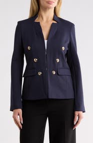 T Tahari Double Breasted Ponte Jacket