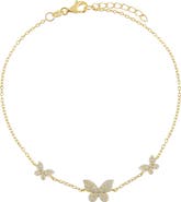 BY ADINA EDEN Pave Triple Butterfly Anklet