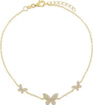 BY ADINA EDEN Pave Triple Butterfly Anklet