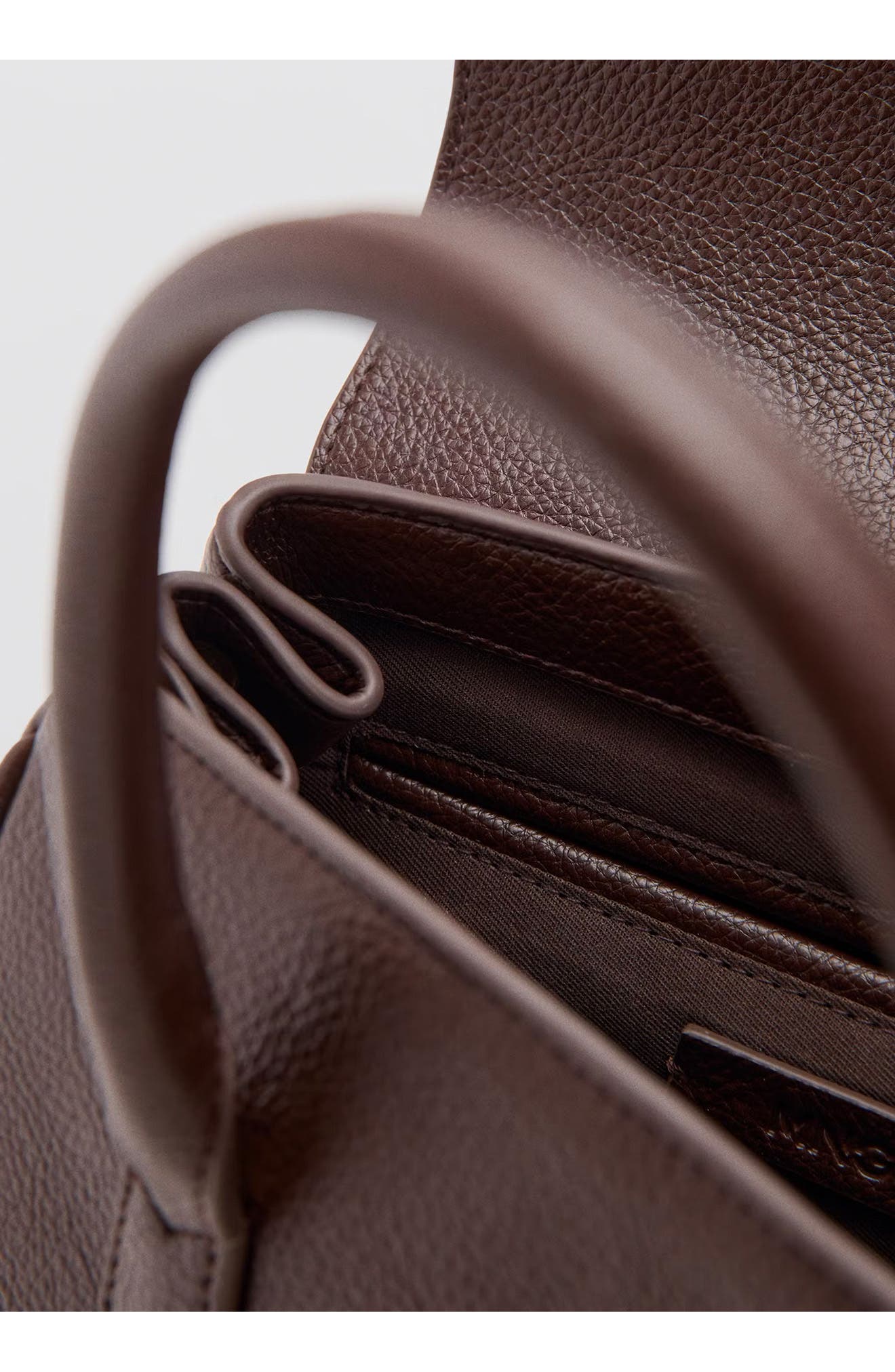 MANGO Medium City Faux Leather Flap Satchel, Alternate, color, Chocolate