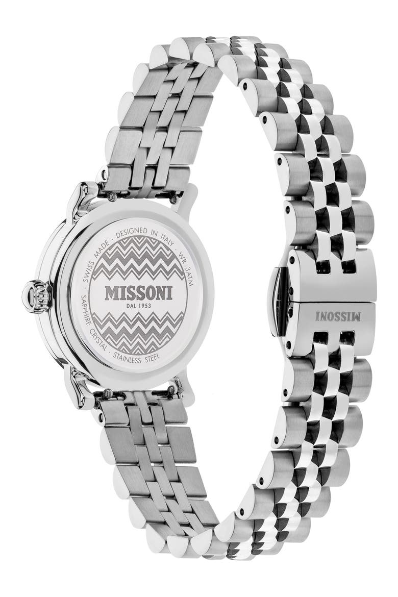 Mini Monogram Swiss Quartz Bracelet Watch, 28mm, Alternate, color, STAINLESS STEEL