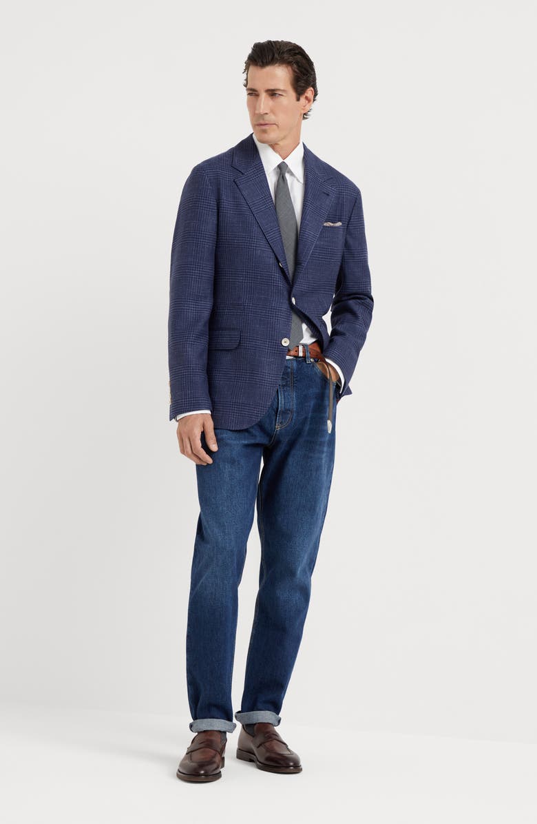 Brunello Cucinelli Prince of Wales deconstructed blazer, Alternate, color, 