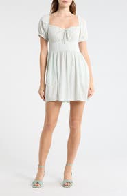 Abound Puff Sleeve Tie Front Minidress