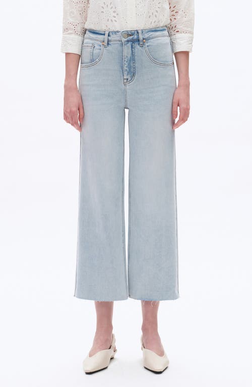 Bayeas High Waist Raw Hem Wide Leg Jeans In Black
