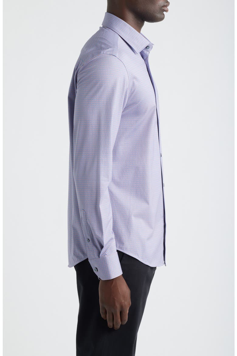 Jimmy OoohCotton® Geo Print Button-Up Shirt, Alternate, color, LILAC