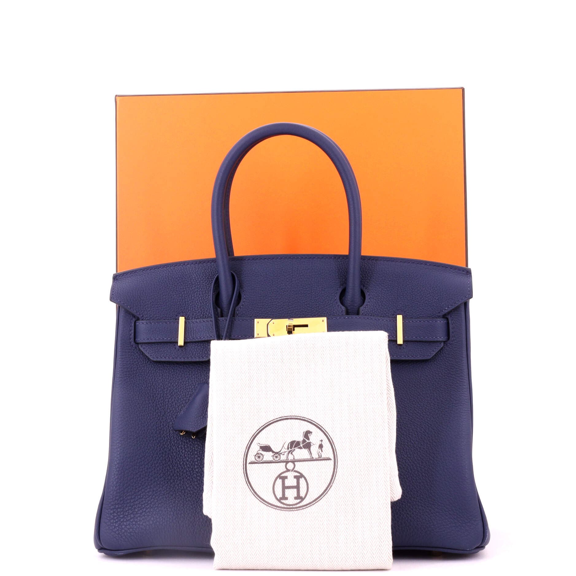 Pre-Owned Hermes Birkin Handbag Blue Togo with Gold Hardware 30, Alternate, color, 
